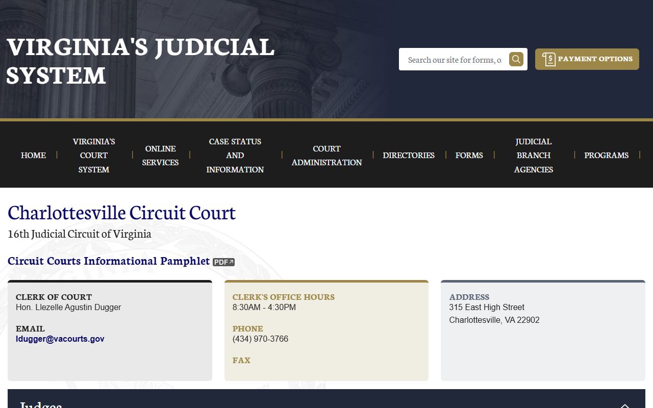 Charlottesville Circuit Court website - deed records and land record information