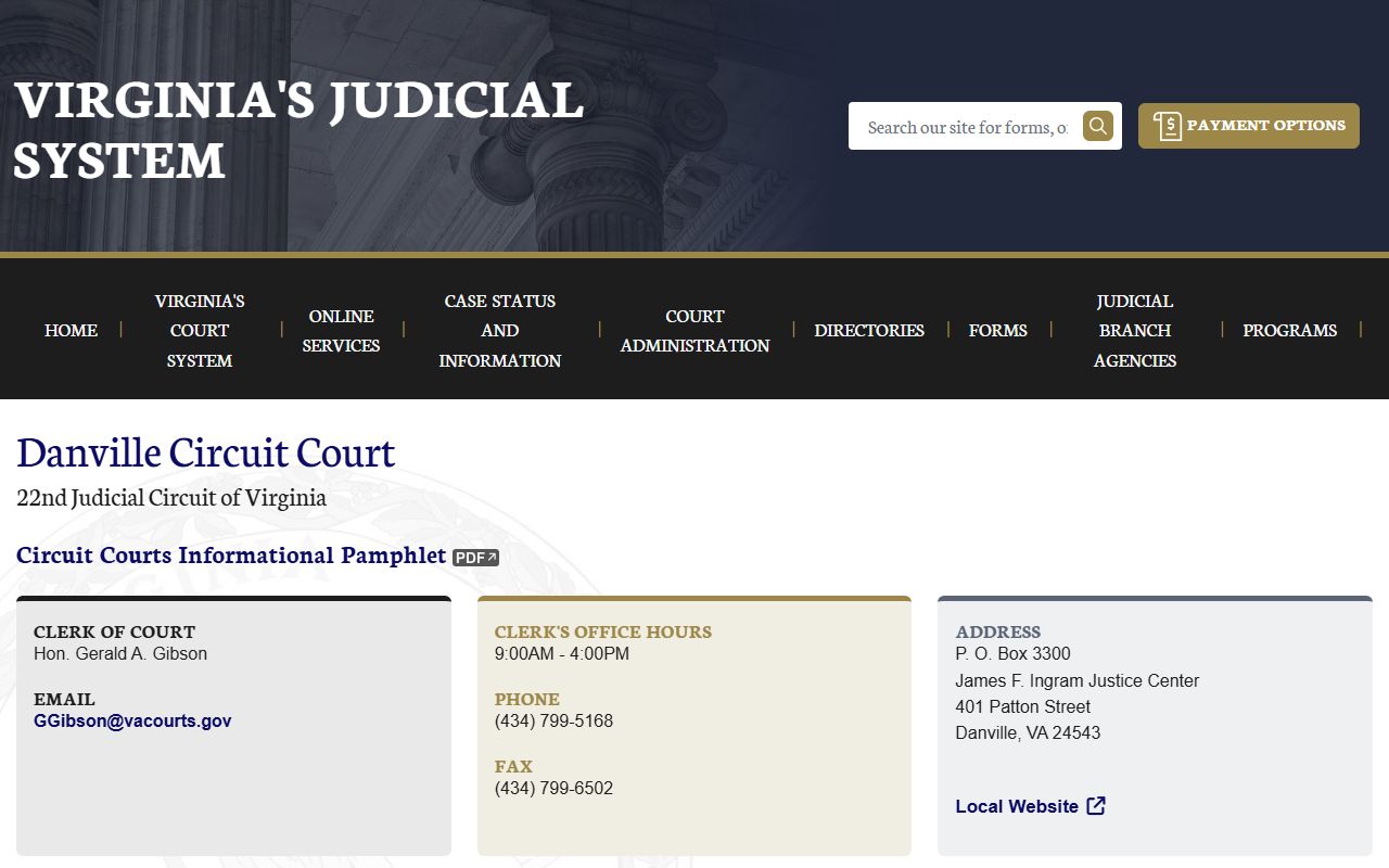 Danville Circuit Court website - deed records and land record filing information