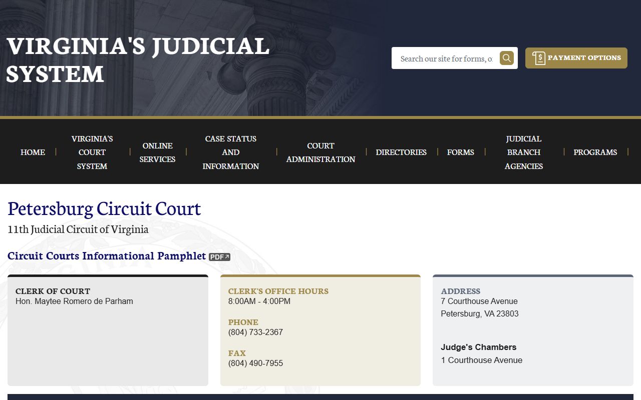 Petersburg Circuit Court deed records page