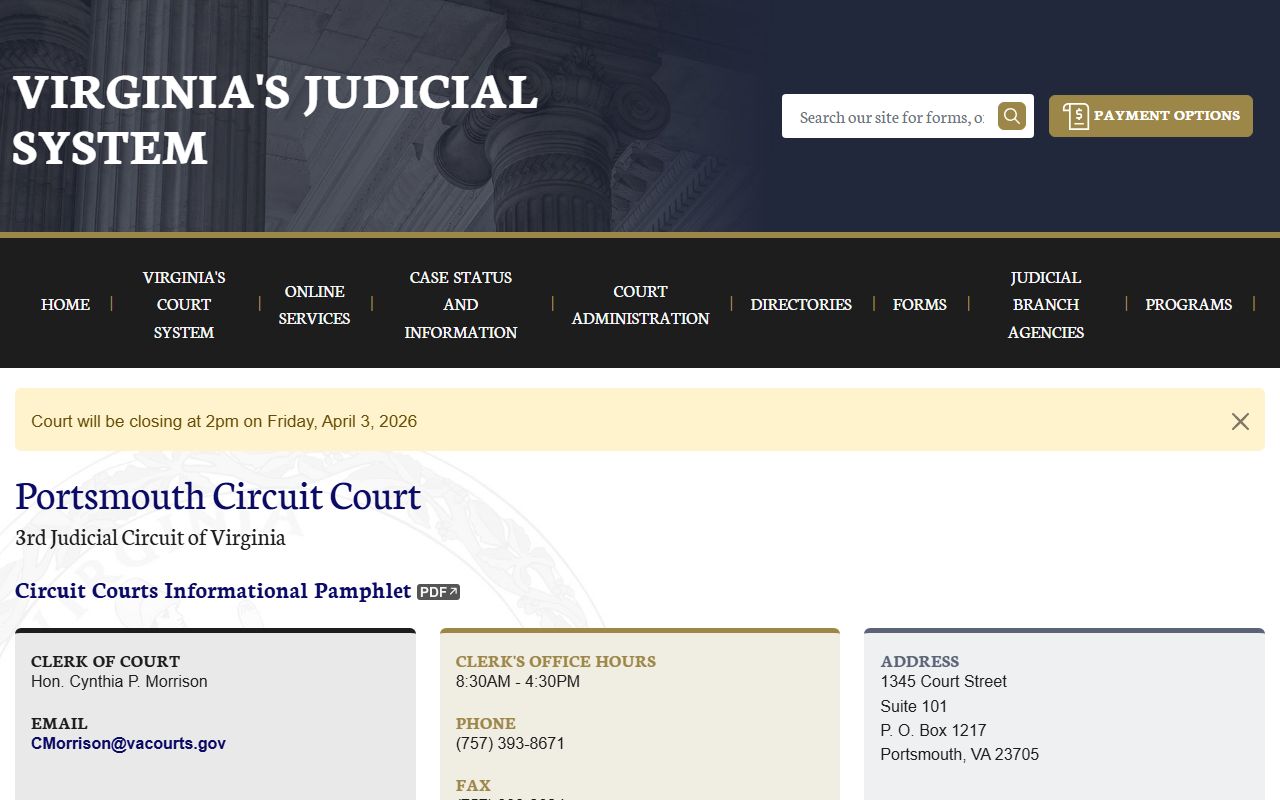 Portsmouth City Circuit Court deed records and property filing information